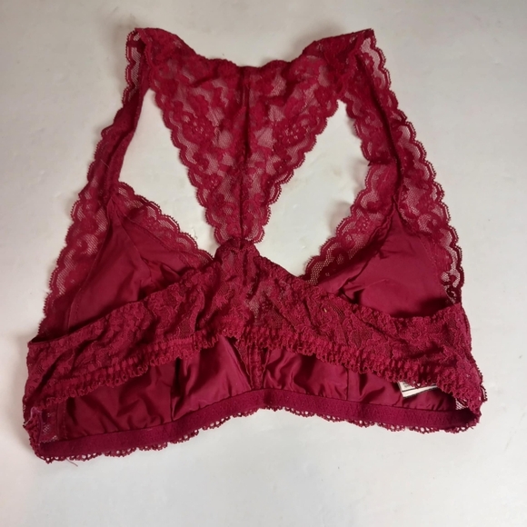 Victoria’s Secret  Women's Bra Bralette Red Lace Racerback Unlined‎ Sz Small - Picture 4 of 9